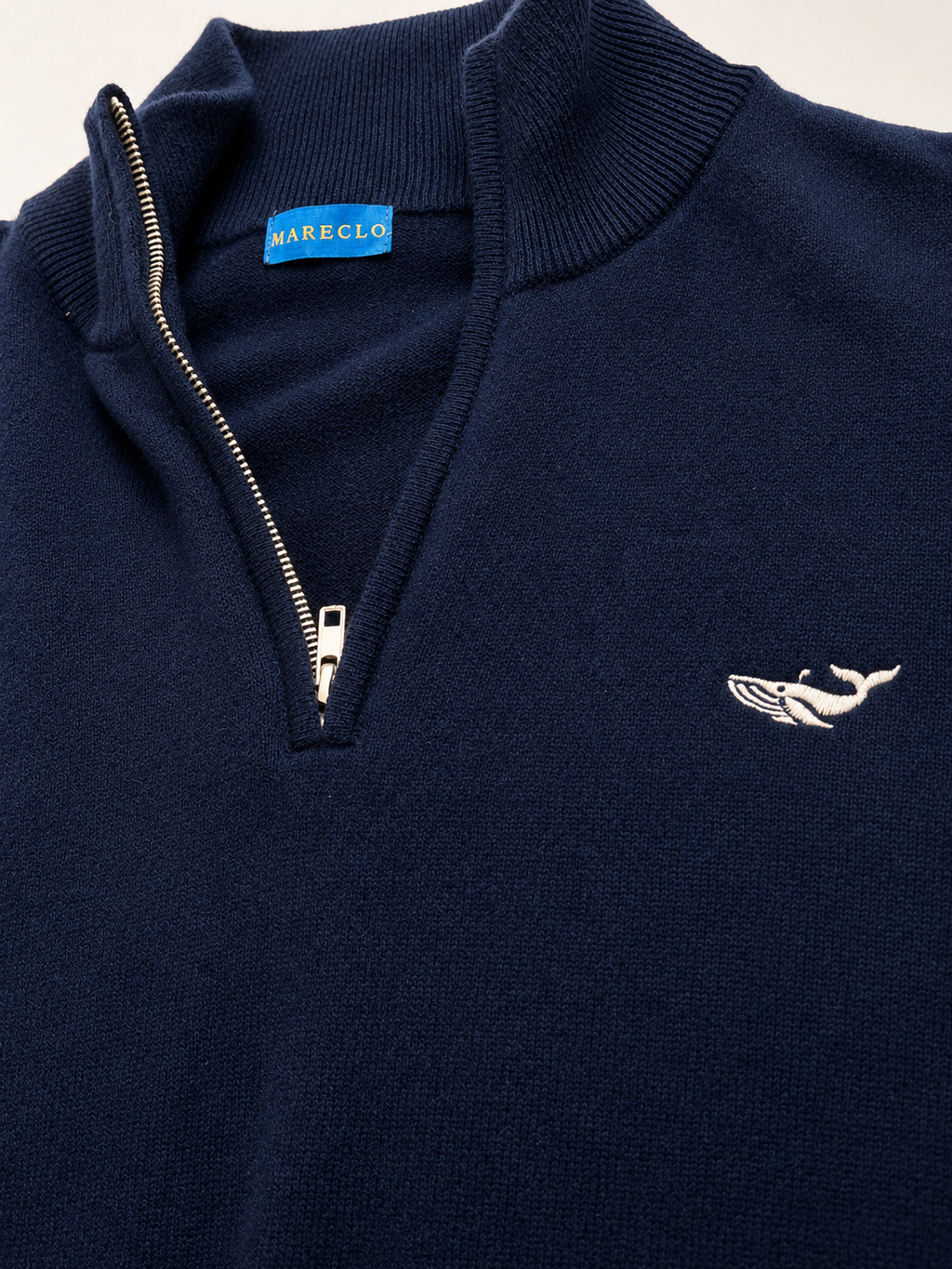 Mareclo Cashmere Quarter Zip - Navy