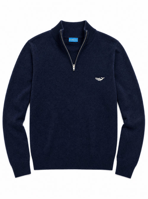 Mareclo Cashmere Quarter Zip - Navy